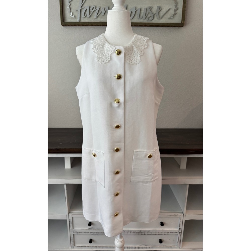 NWT Sail To Sable STS Grace Shift Dress Style Charade Lace Collar Size L